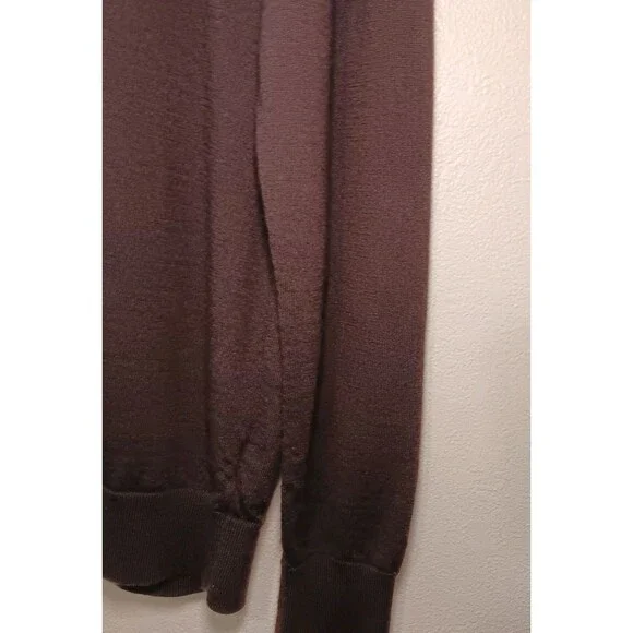 Banana Republic Mens Merino Wool Sweater Crewneck Dark Brown Size L - Picture 4 of 14